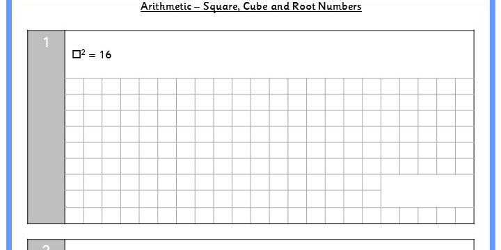 Square Cube And Root Numbers KS2 Arithmetic Test Practice