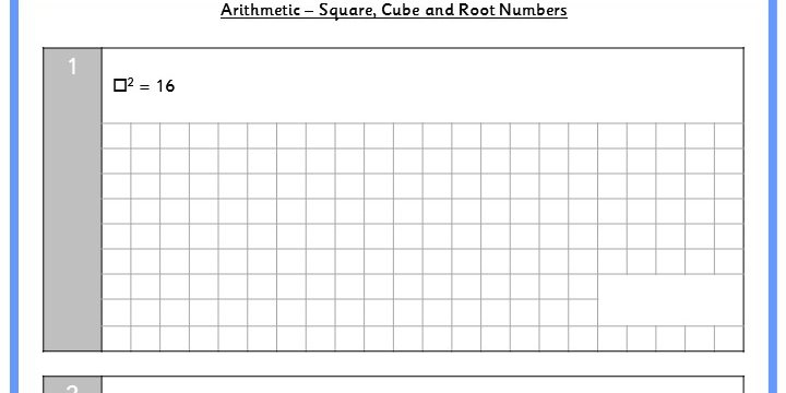 Square Cube And Root Numbers KS2 Arithmetic Test Practice 