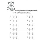 Subtracting Fractions With Unlike Denominators And