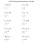 The Order Of Operations With Whole Numbers And No