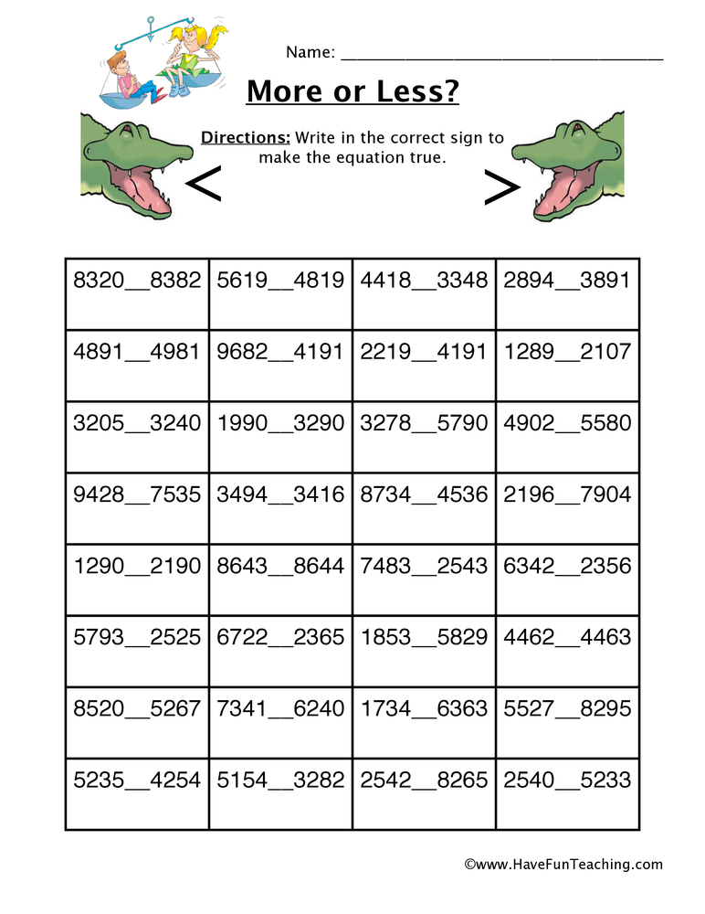 Thousands More Or Less Worksheet Have Fun Teaching