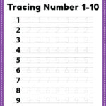 Tracing Number 1 10 Worksheet Free PDF Printable For Kids