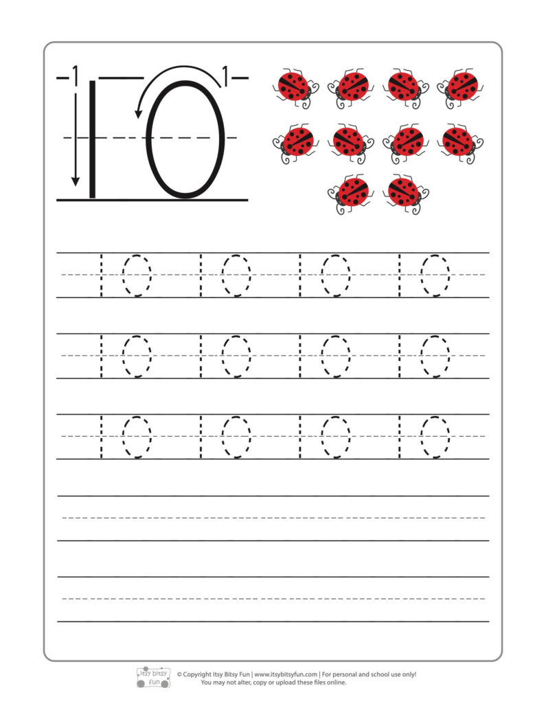 Tracing Numbers 1 10 Worksheets Kindergarten Pdf Name 