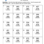 Triple Digit Number Subtraction Regrouping Worksheet