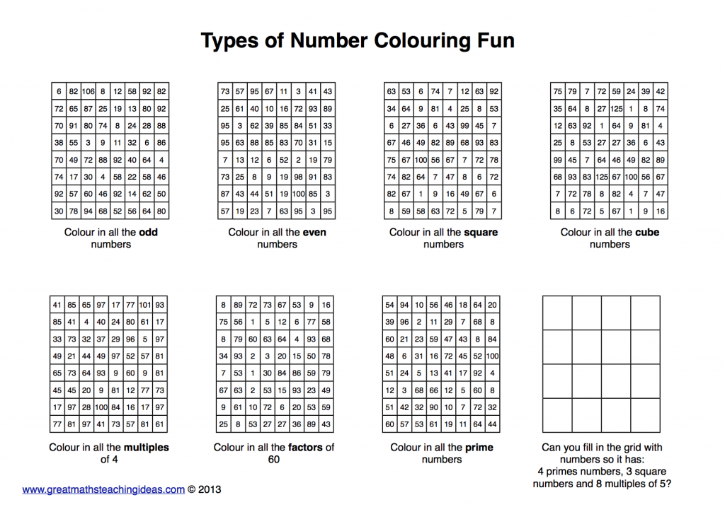 Types Of Number Practice Colouring Fun Great Maths 