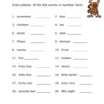 Write The Words In Number Form Version 1 Writing Numbers