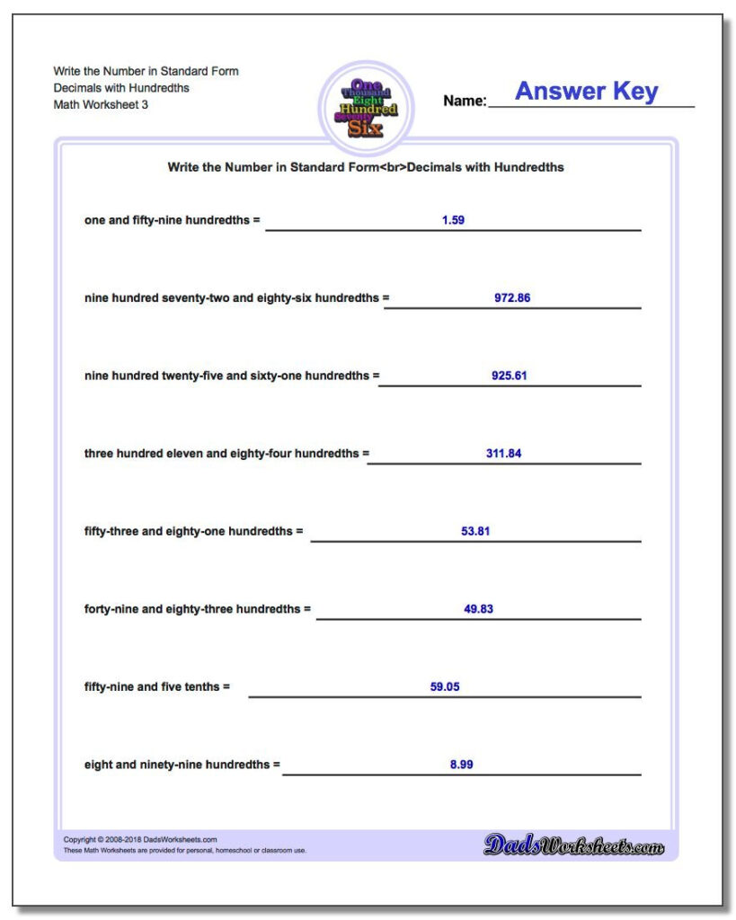 Write Word From In Standard Form