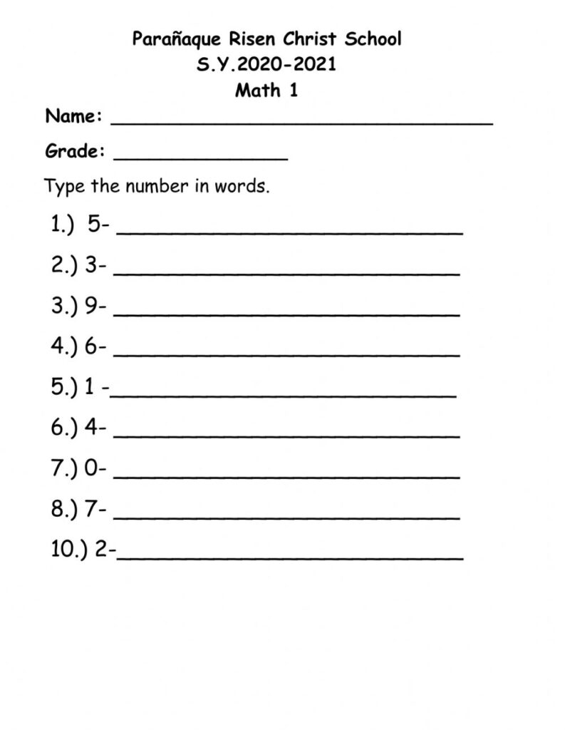 Writing Numbers In Words Interactive Worksheet