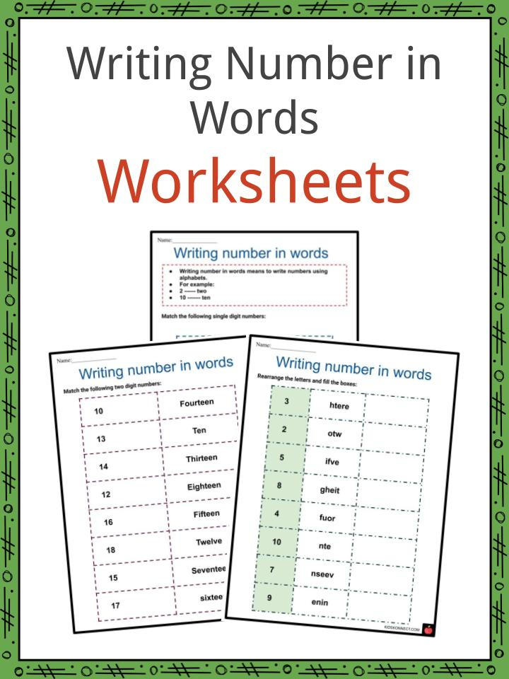 Writing Numbers In Words Worksheets Numerals Number Words