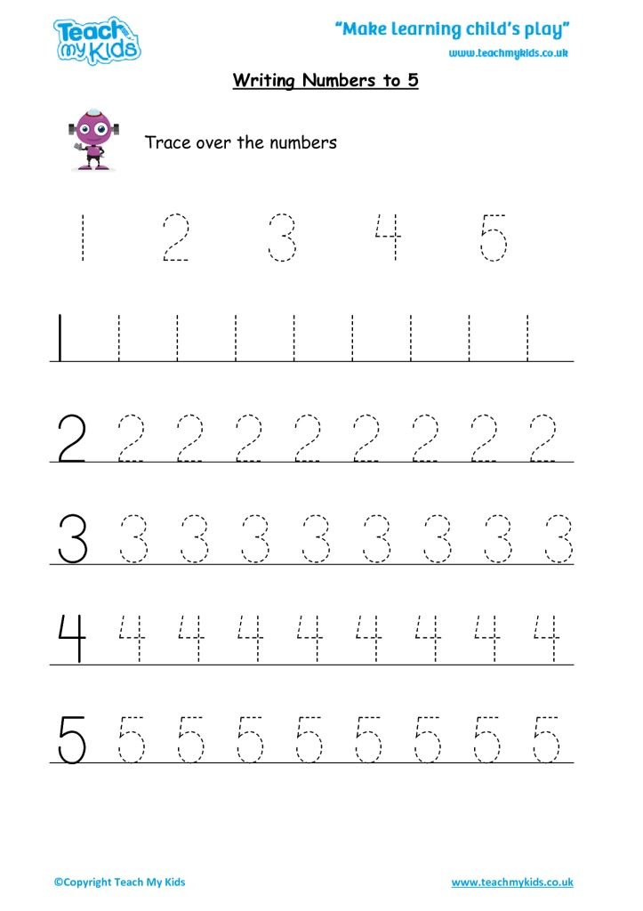 Writing Numbers To 5 TMK Education