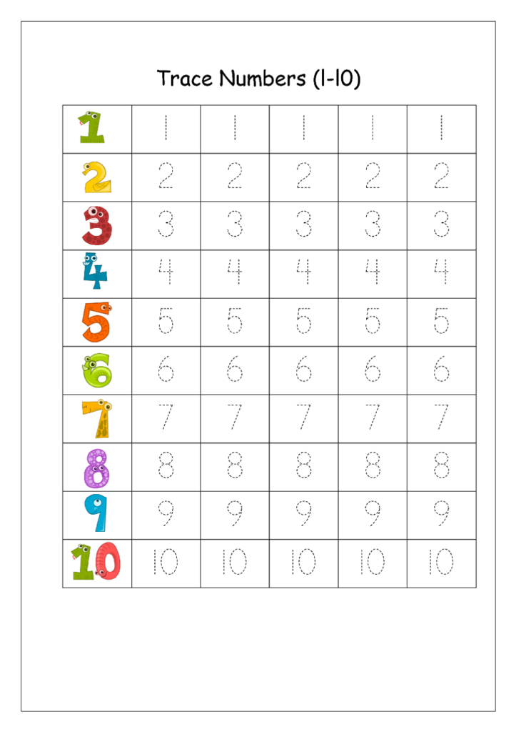 Writing Numbers Worksheet Kids Learning Activity 