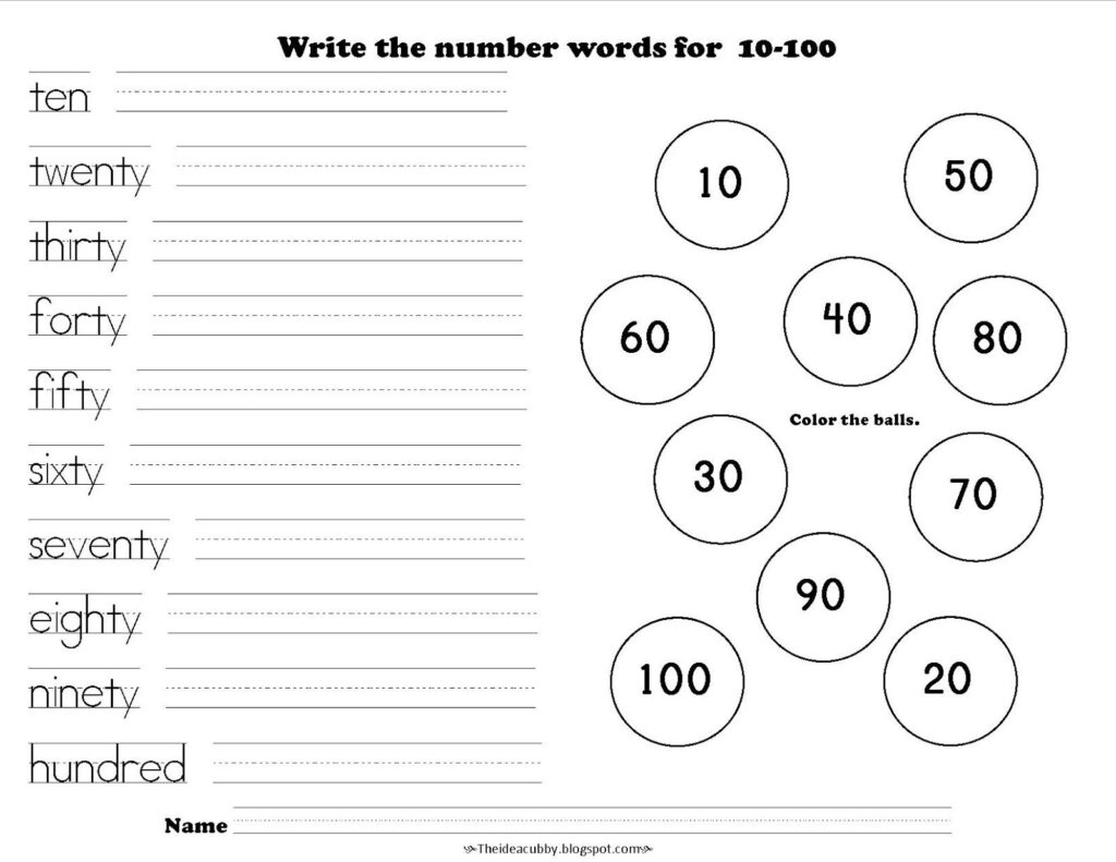 Writing The Number Words Number Words Worksheets