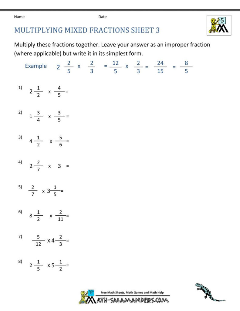 16 Multiplying Mixed Numbers Worksheet Reginalddiepenhorst