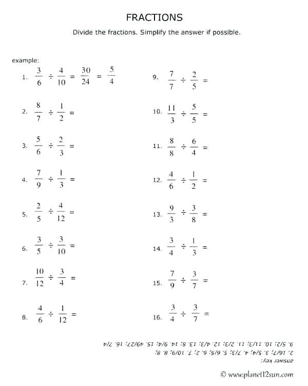 22 Adding Subtracting Multiplying And Dividing Fractions Worksheet Wi 