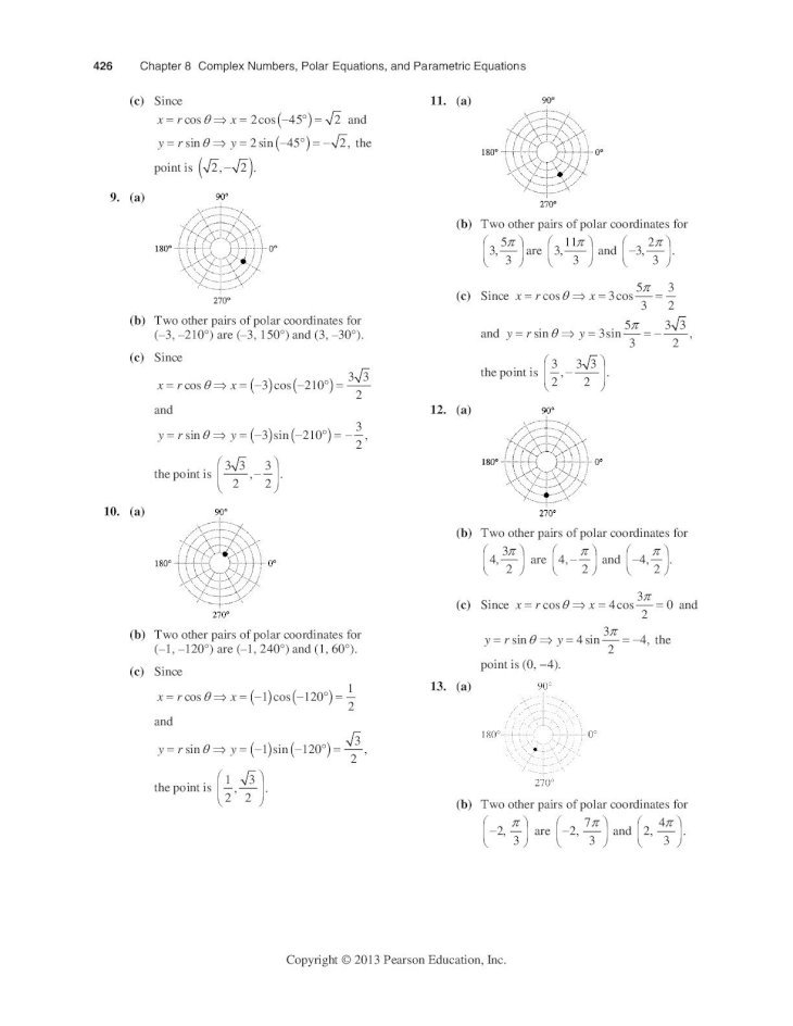 424 Chapter 8 Complex Numbers Polar Equations Is In Quadrant III 