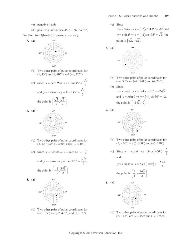 424 Chapter 8 Complex Numbers Polar Equations Is In Quadrant III 