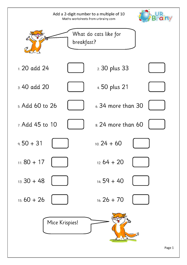 Add 2 digits To A Multiple Of 10 Addition Year 2 aged 6 7 By 