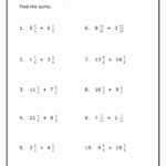 Adding Mixed Numbers With Like Denominators Worksheets Adding Mixed