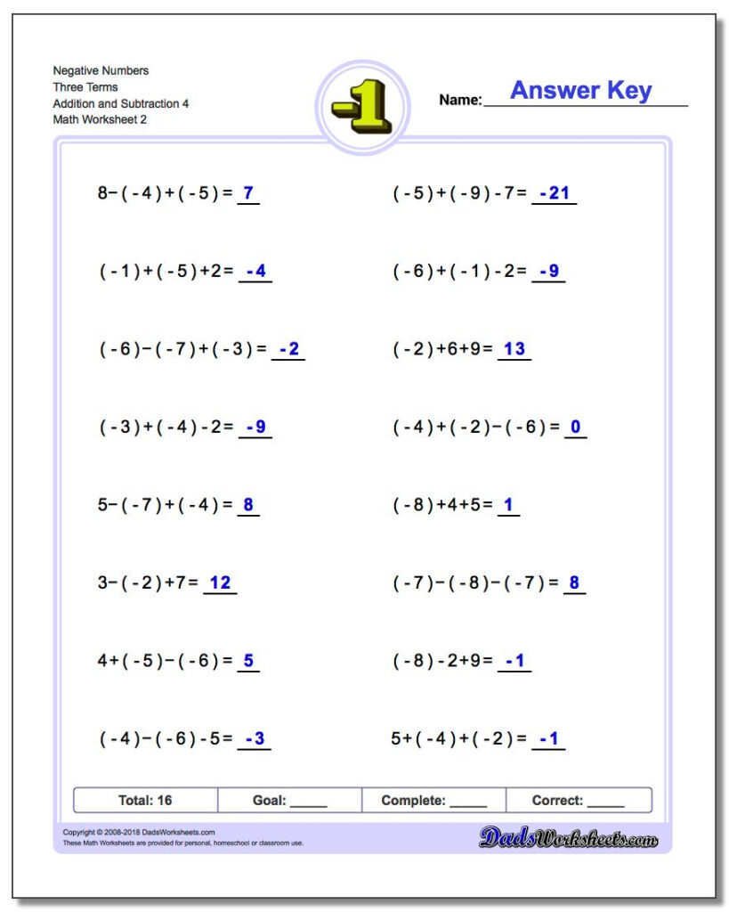 Addition And Subtraction Of Rational Numbers Worksheet Pdf Worksheets 