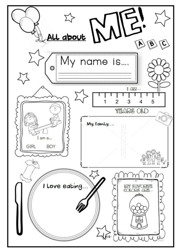 All About Me Kindergarten Worksheets Printable Kindergarten 