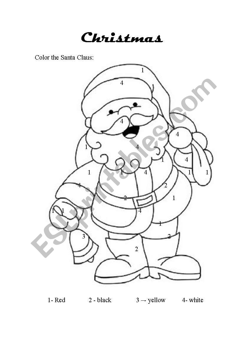 Color The Santa Claus ESL Worksheet By Eduarda Fernandes