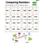 Comparing 3 Digit Numbers Worksheet