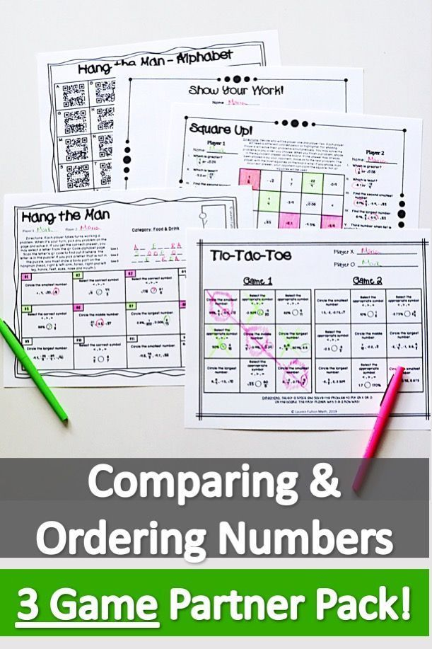 Comparing And Ordering Real Numbers Activities Partner Pack Real 