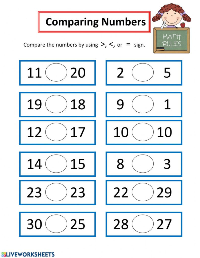 Comparing Numbers Worksheet