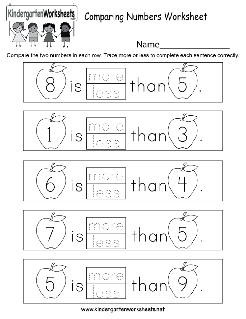 Comparing Numbers Worksheet Free Kindergarten Math Worksheet For Kids