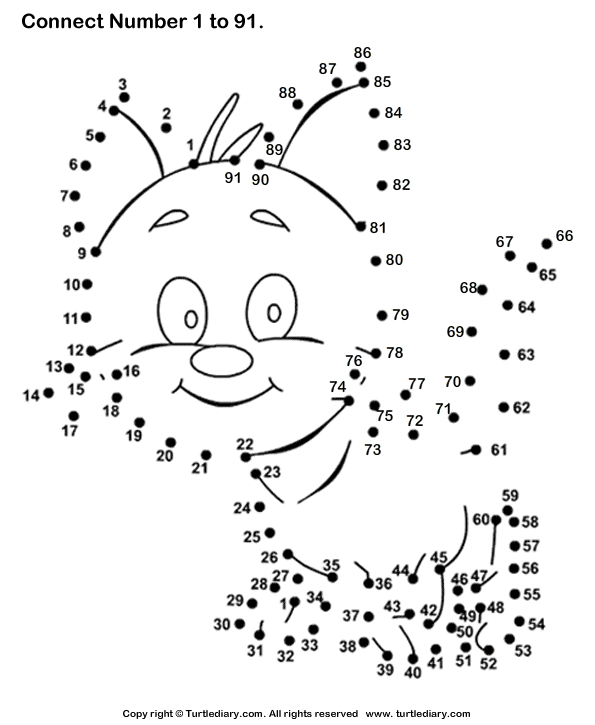Connect Numbers One To Hundred Worksheet Turtle Diary
