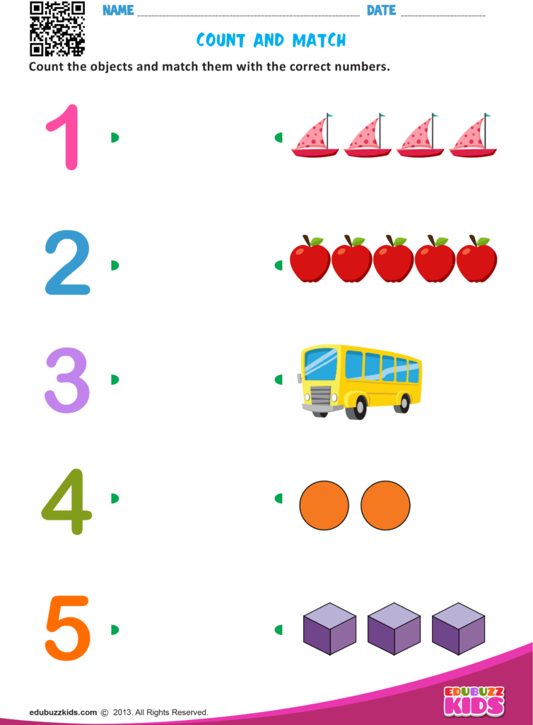 COUNT AND MATCH Actividades De Aprendizaje Actividades De 