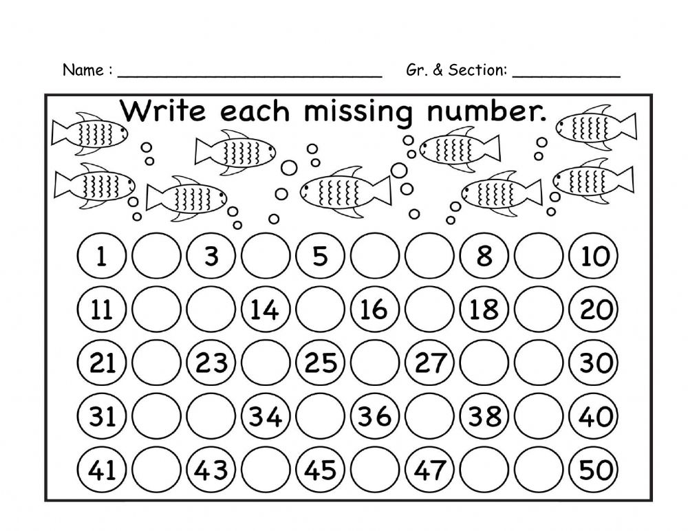 Counting 1 50 Interactive Worksheet