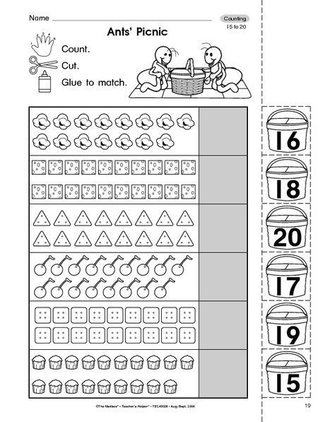 Counting 15 20 Worksheets Counting Worksheets For Kindergarten 