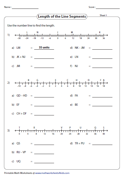 Distance Formula Worksheets