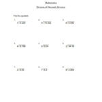 Dividing A Decimal By A Whole Number Worksheet Merit Badge Worksheets