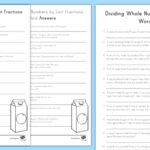 Dividing Whole Numbers By Fractions Word Problems Worksheet