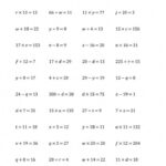 Factoring Worksheet Algebra 1 The Missing Numbers In Equations
