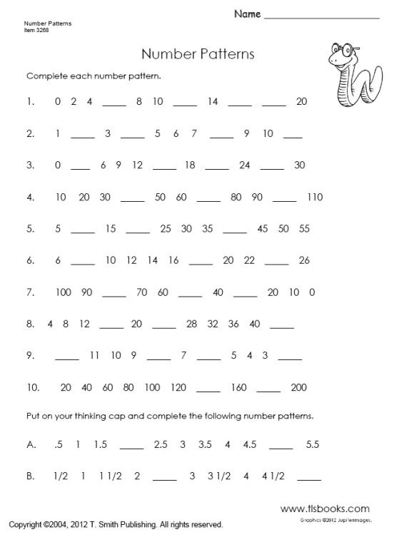 Find The Pattern In Numbers Worksheets Worksheet Hero