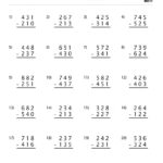 Free Printable 3 Digit Subtraction With Regrouping Worksheets Free