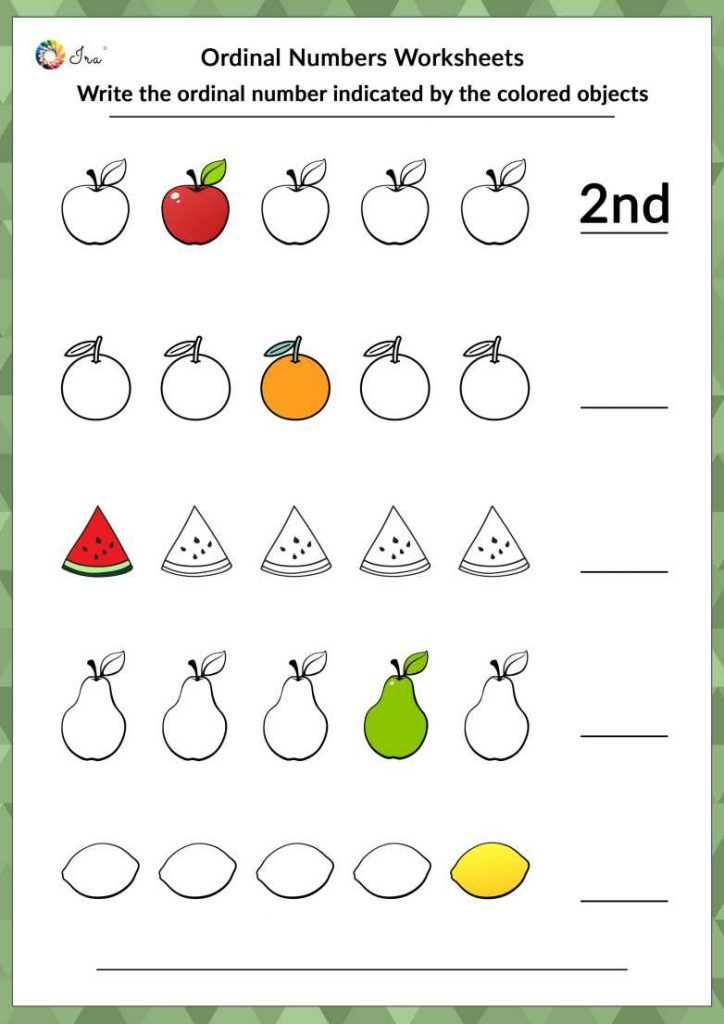 Free Printable English Ordinal Numbers Worksheets For Your Child 24 36 