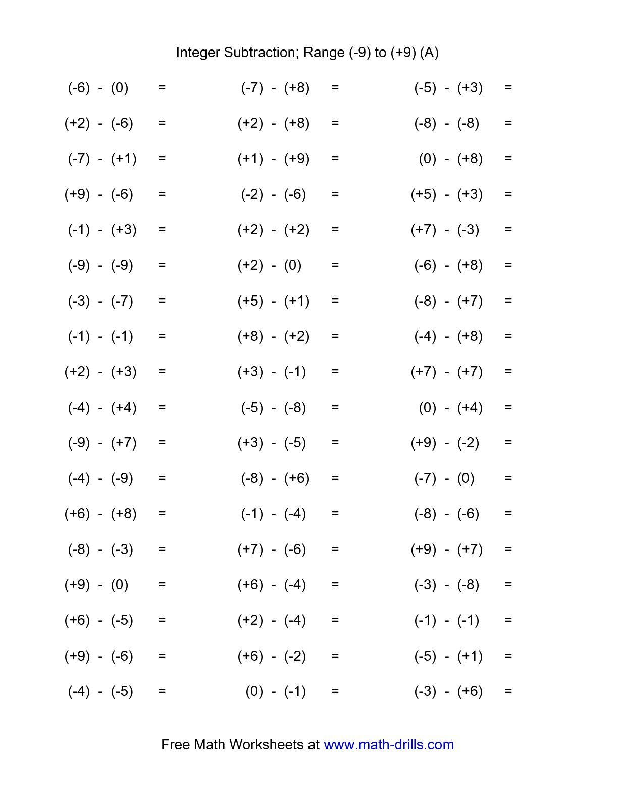 Integers Rules Number Line Notes And Practice Problems Worksheets 