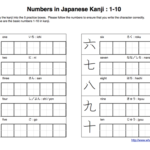 Japanese Number Printable Worksheets Numbers In Kanji 1 10 Learn