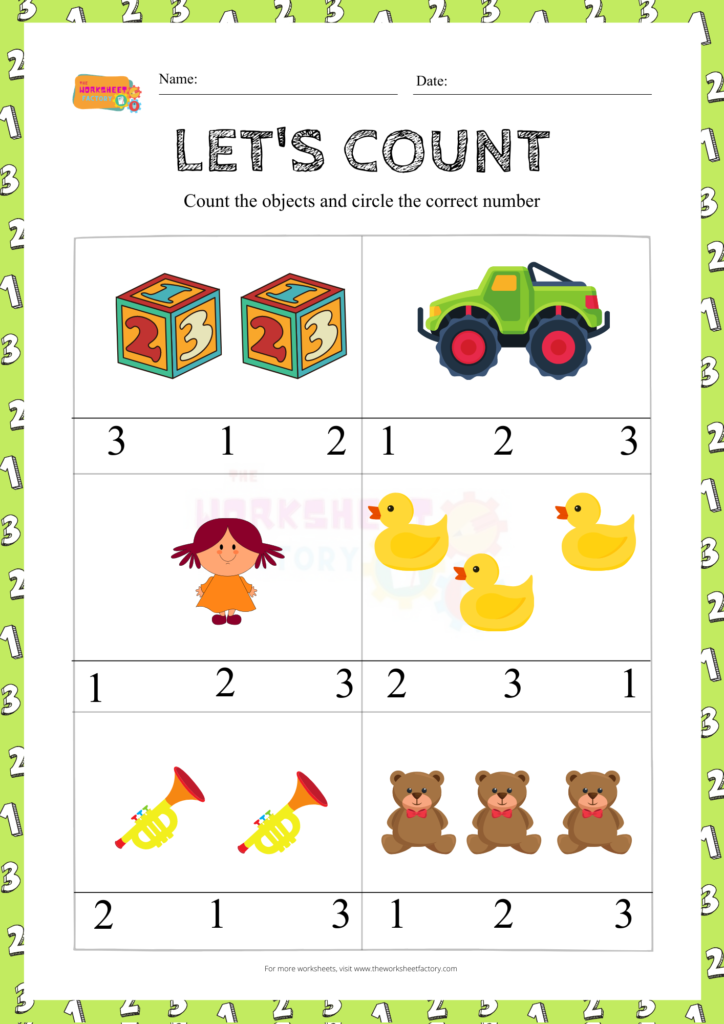 Let s Count 1 3 The Worksheet Factory