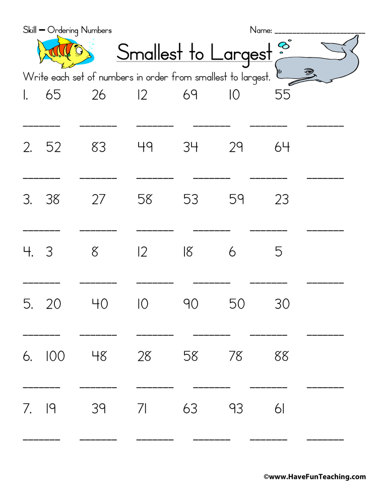 Math Numbers Worksheets Resources