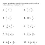 Multiplying Fractions And Mixed Numbers Worksheet
