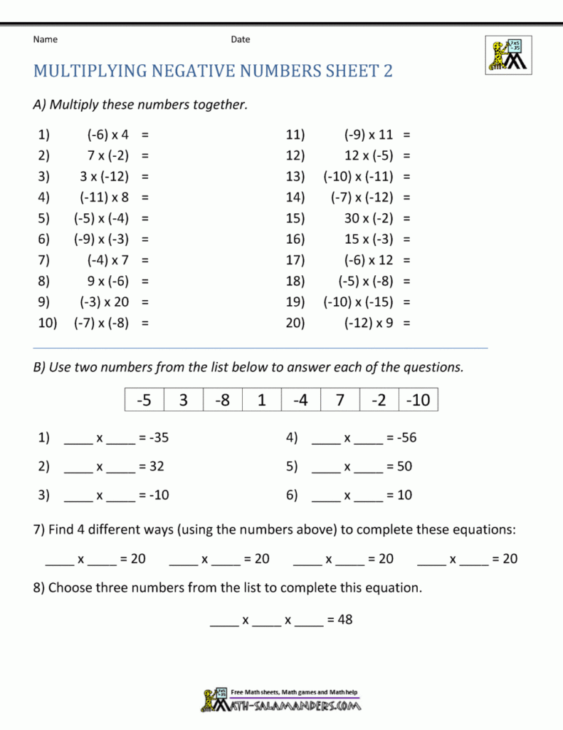 Negative Number Multiplication