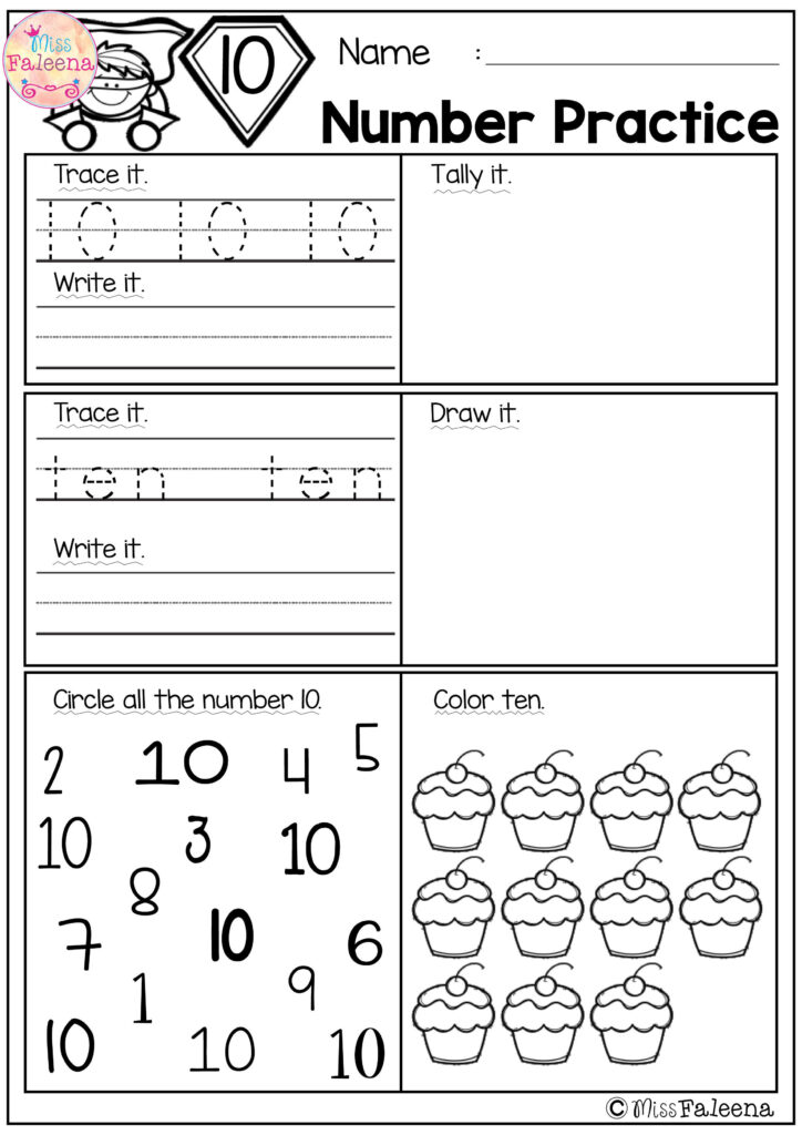 Number 1 20 Practice Set 1 Kindergarten Math Worksheets On Best
