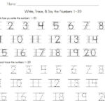 Number Tracking Worksheet 1 To 20 Best Number Tracing Tracing
