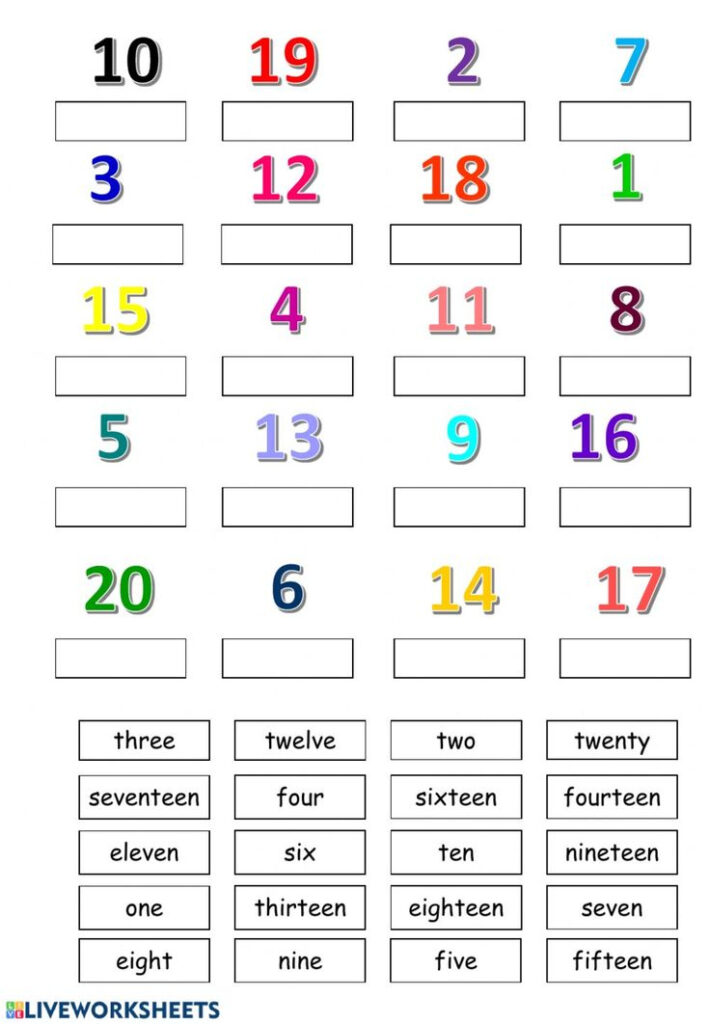 Numbers 1 20 Numbers Worksheet Pdf Ingles Para Preescolar Material