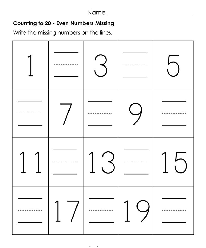 Numbers 1 20 Worksheets Practice FREE COLORING PAGES